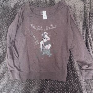 Disney Purple Sweatshirt with Tinkerbell Design